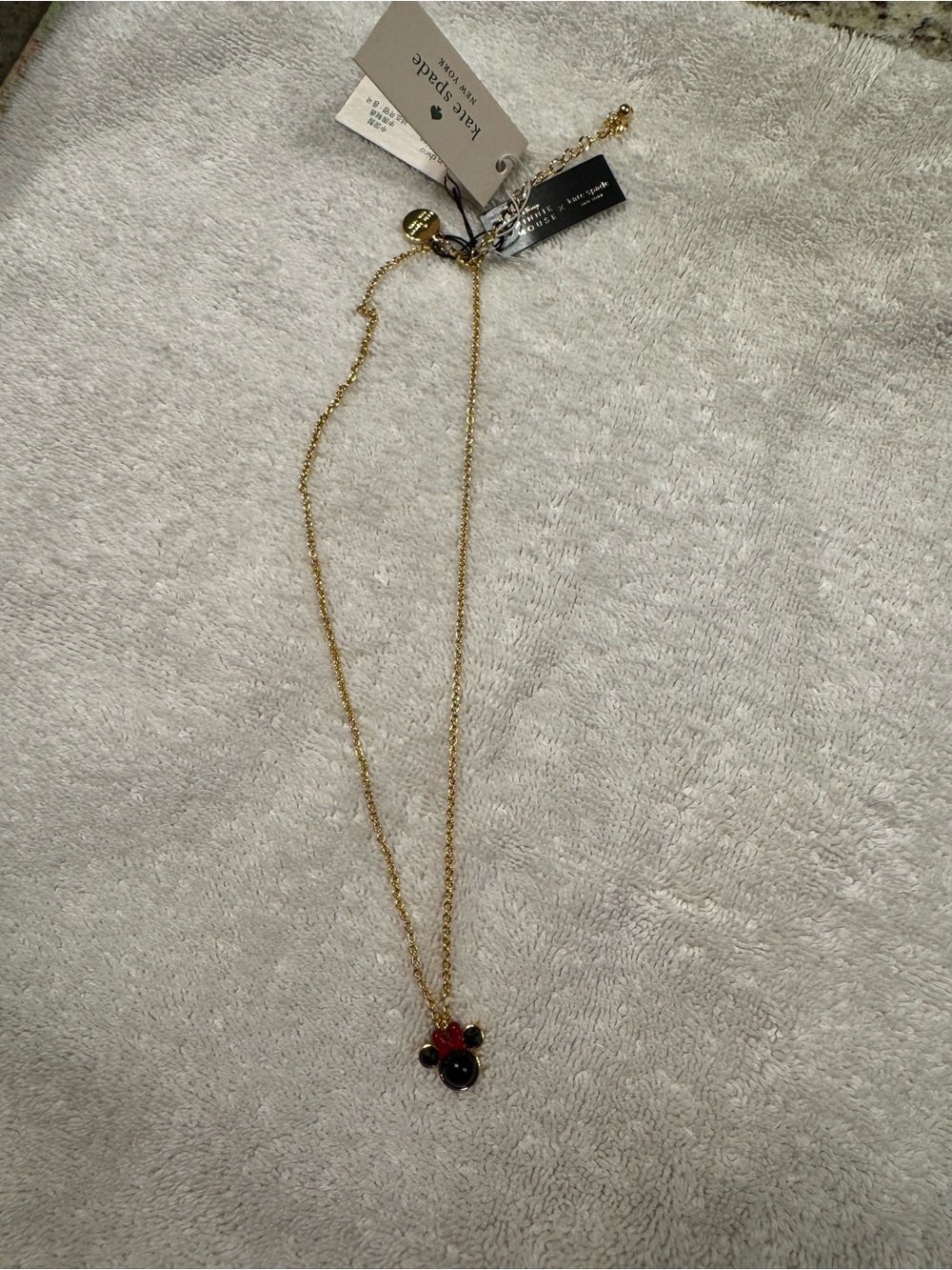 Disney Gold Necklace with Black and Red Pendant Kate Spade